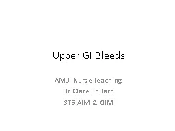 Upper GI Bleeds