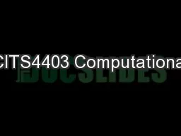 CITS4403 Computational