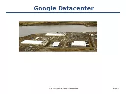 CS 142 Lecture Notes: Datacenters