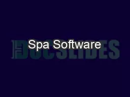Spa Software