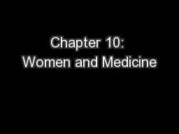 Chapter 10: Women and Medicine