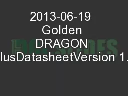 2013-06-19  Golden DRAGON PlusDatasheetVersion 1.2