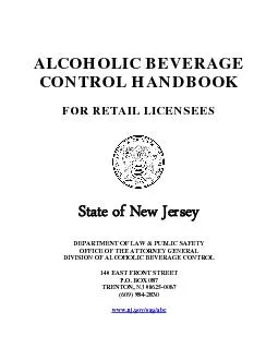 ALCOHOLIC BEVERAGE CONTROL HANDBOOKFOR RETAIL LICENSEES