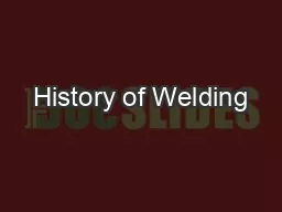 History of Welding
