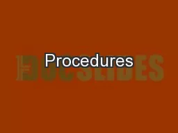 Procedures