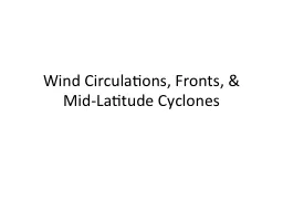 Wind Circulations, Fronts, &