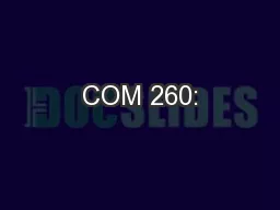 COM 260: