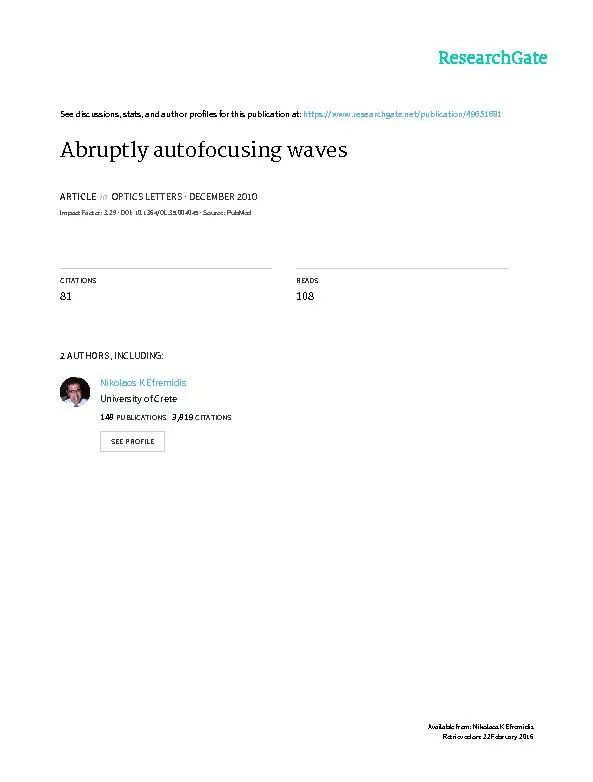 Abruptlyautofocusingwaves