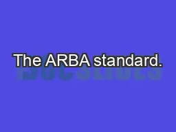 The ARBA standard.