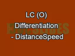 LC (O) Differentiation - DistanceSpeed