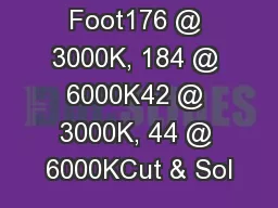 Lumens Per Foot176 @ 3000K, 184 @ 6000K42 @ 3000K, 44 @ 6000KCut & Sol