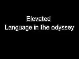 Elevated Language in the odyssey