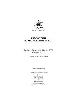 GUARANTEES ACKNOWLEDGMENT ACT  Definitions  Application of Act  Requir
