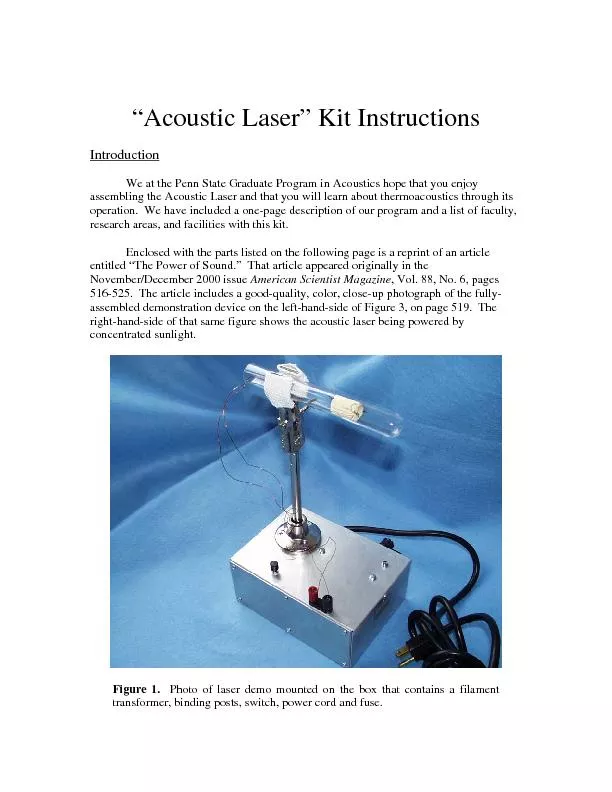 Penn State “Acoustic Laser” Kit Instructions Page 7