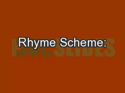Rhyme Scheme: