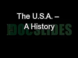 The U.S.A. – A History