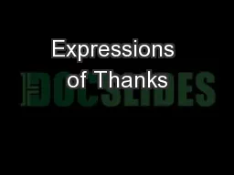 Expressions of Thanks