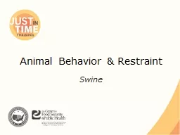 Animal Behavior & Restraint