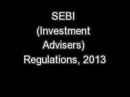 SEBI (Investment Advisers) Regulations, 2013