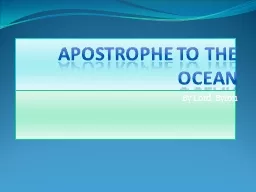 Apostrophe to the Ocean