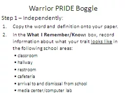 Warrior PRIDE Boggle