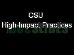 CSU High-Impact Practices