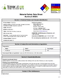 Material Safety Data SheetAluminum MSDS