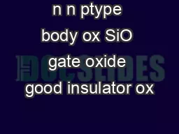 n n ptype body ox SiO gate oxide good insulator ox