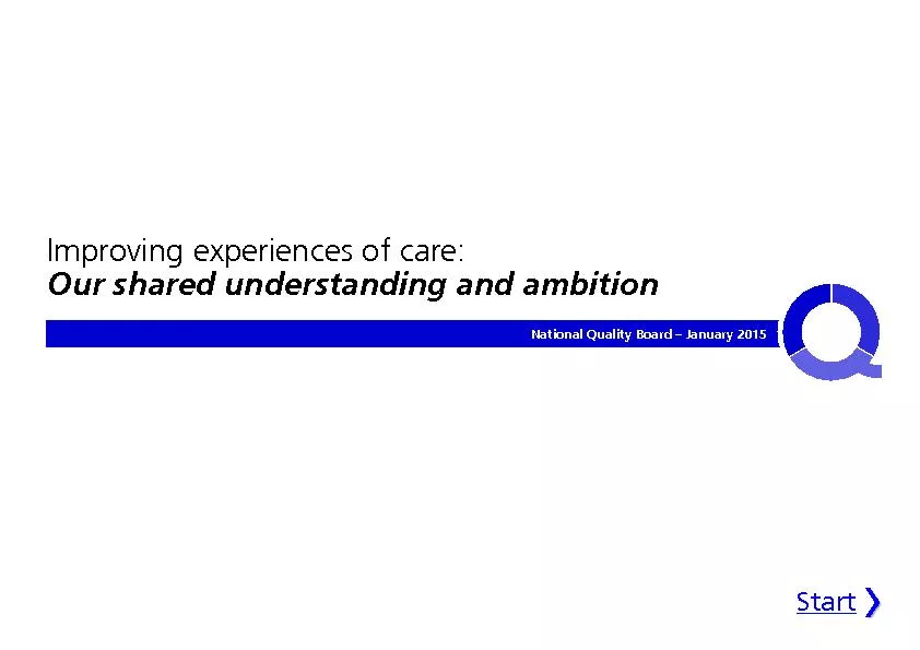 Improving experiences of care:
