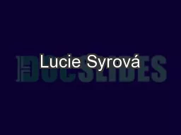 Lucie Syrová