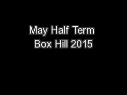 May Half Term Box Hill 2015