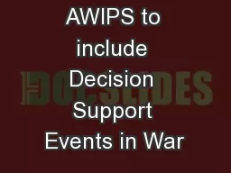 Configuring AWIPS to include Decision Support Events in War