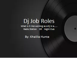 Dj  Job Roles