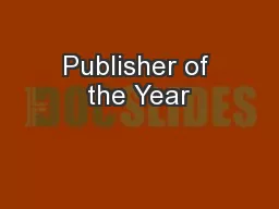 Publisher of the Year