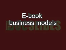 E-book business models
