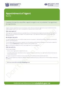 APPOINTMENT OF AGENT FORM PAGE  Find the best way to nance your future www