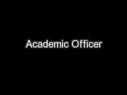 Academic Officer