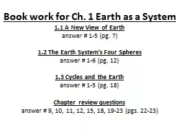 Book work for Ch. 1 Earth as a System