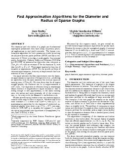 FastApproximationAlgorithmsfortheDiameterandRadiusofSparseGraphsLiamRo