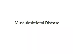 Musculoskeletal Disease