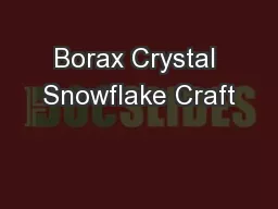 Borax Crystal Snowflake Craft