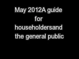 May 2012A guide for householdersand the general public