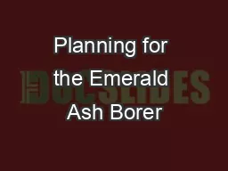 Planning for the Emerald Ash Borer