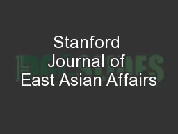 Stanford Journal of East Asian Affairs