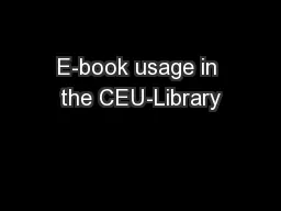 E-book usage in the CEU-Library