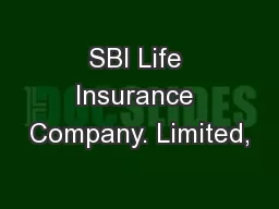 SBI Life Insurance Company. Limited,