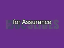 for Assurance