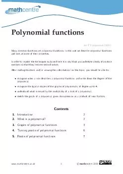 Polynomial functions mcTYpolynomial Manycommonfunctionsarepolynomialfunctions