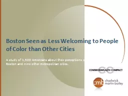 Boston Seen as Less Welcoming to People of Color than Other