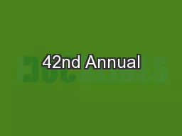 42nd Annual